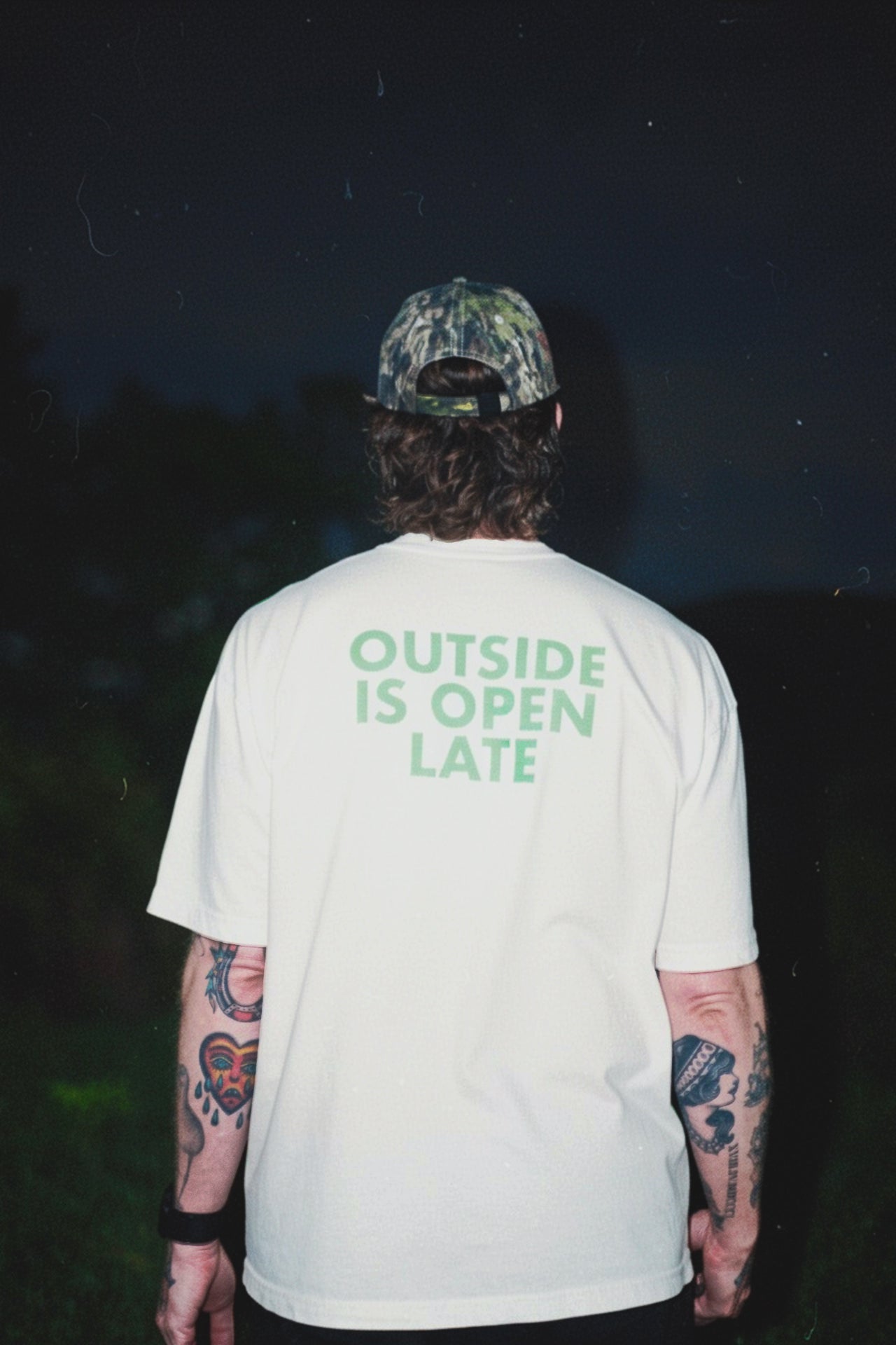 Outside is Open Late Tee