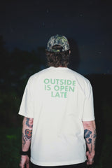 Outside is Open Late Tee