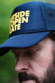 Outside is Open Late Rope Trucker Hat