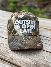 Outside is Open Late Camo Hat